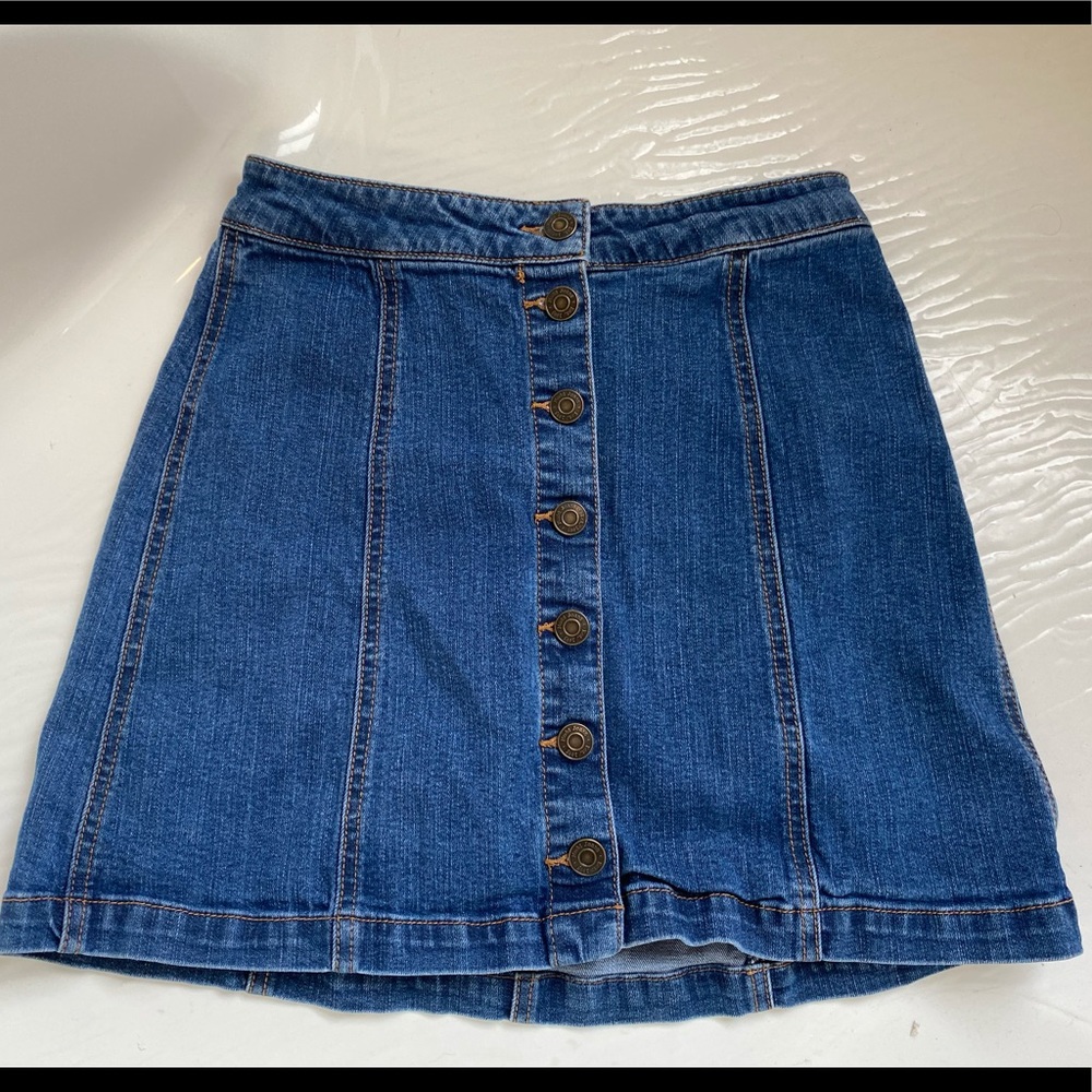 Mudd Button Down Denim Skirt